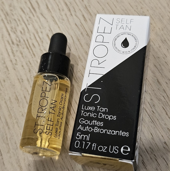 St Tropez Luxe Tan Tonic Drops and Lancome Beach Towel Tote Bag - Picture 2 of 7